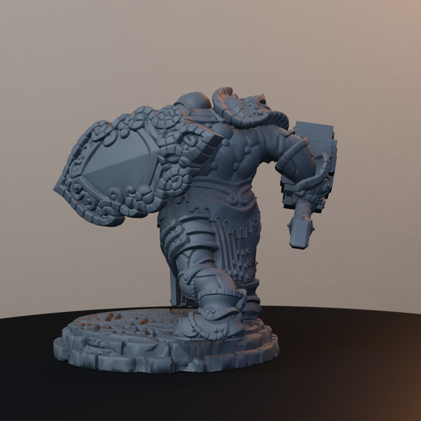 Steelbreaker Warriors Dwarf Miniatures - Steelbreaker Warrior Pose 02 - back left three-quarter view