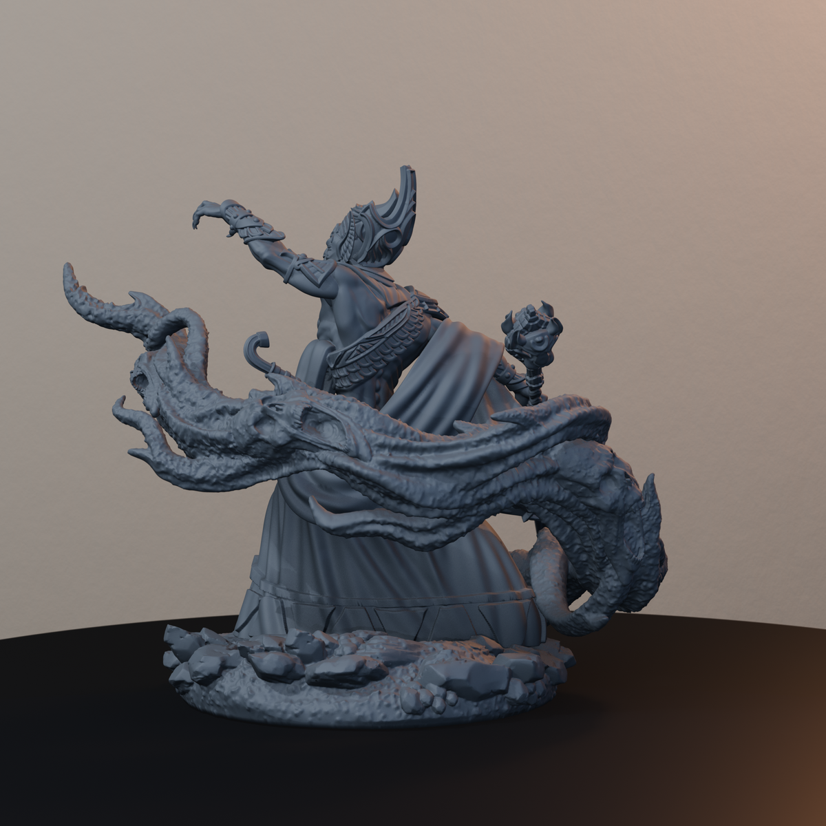 Sandmancer Aristocrats Egyptian Fantasy Miniatures - Sandmancer Aristocrat Pose 01 - back left three-quarter view