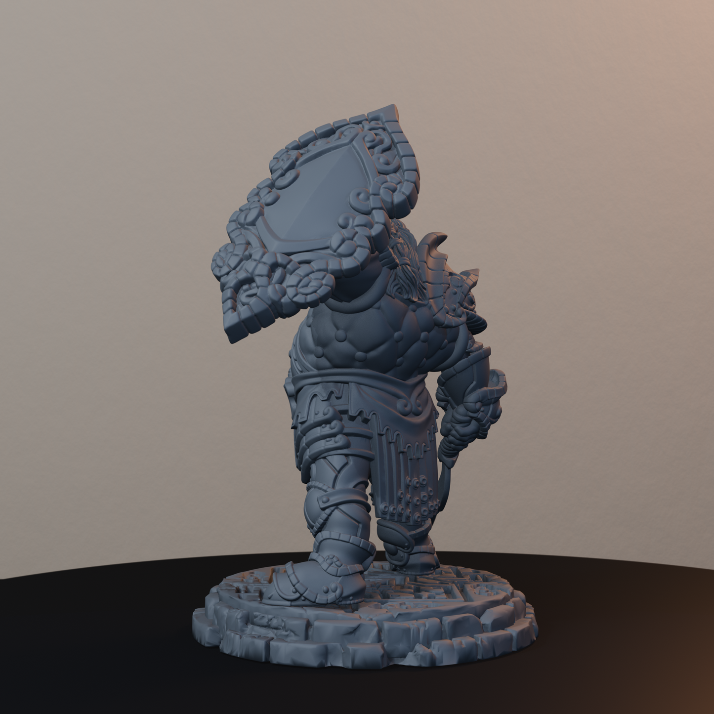 Steelbreaker Warriors Dwarf Miniatures - Steelbreaker Warrior Pose 01 - back left three-quarter view