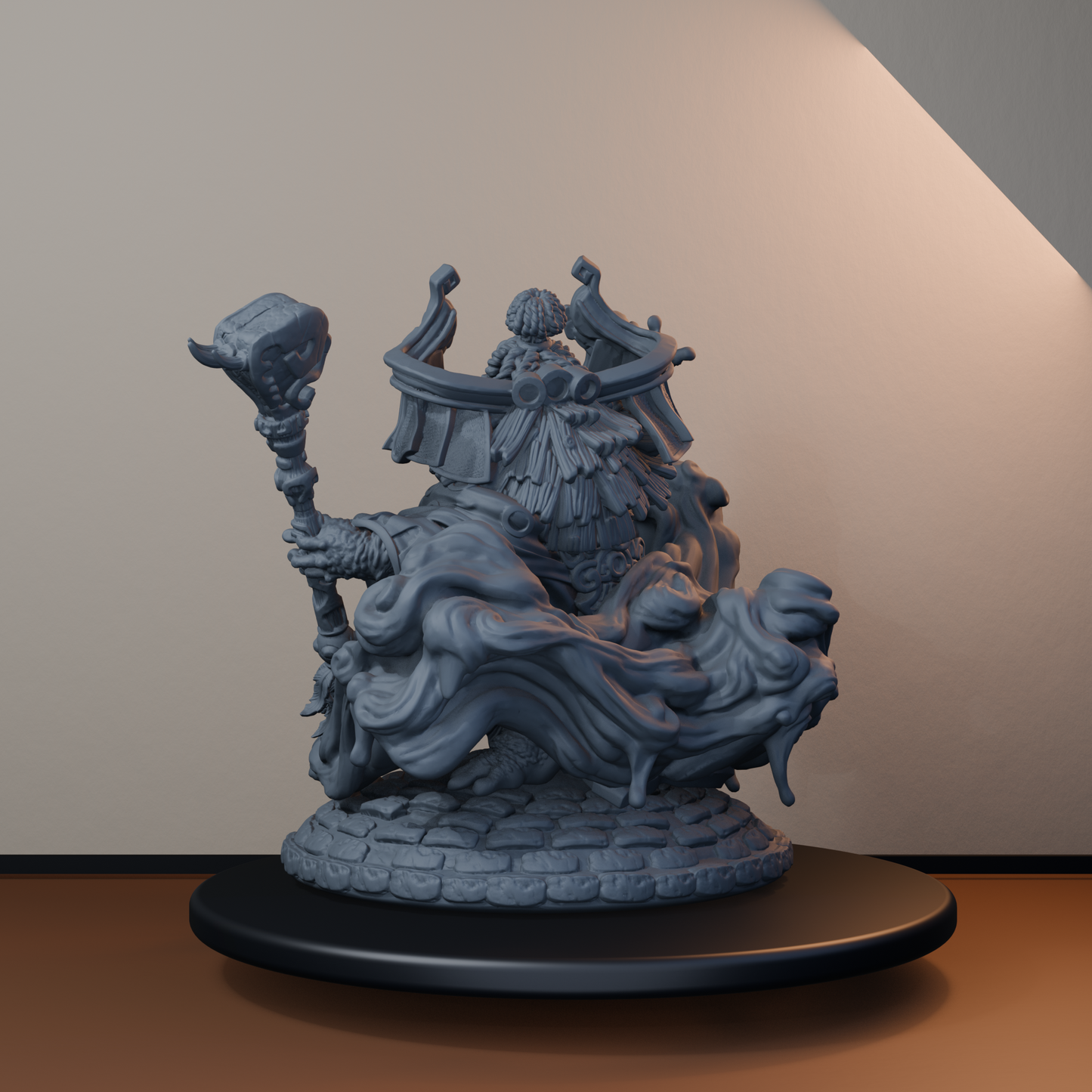 Acolytes of Ziskal Fantasy Miniatures - Acolyte of Ziskal Pose 02 - back left three-quarter view