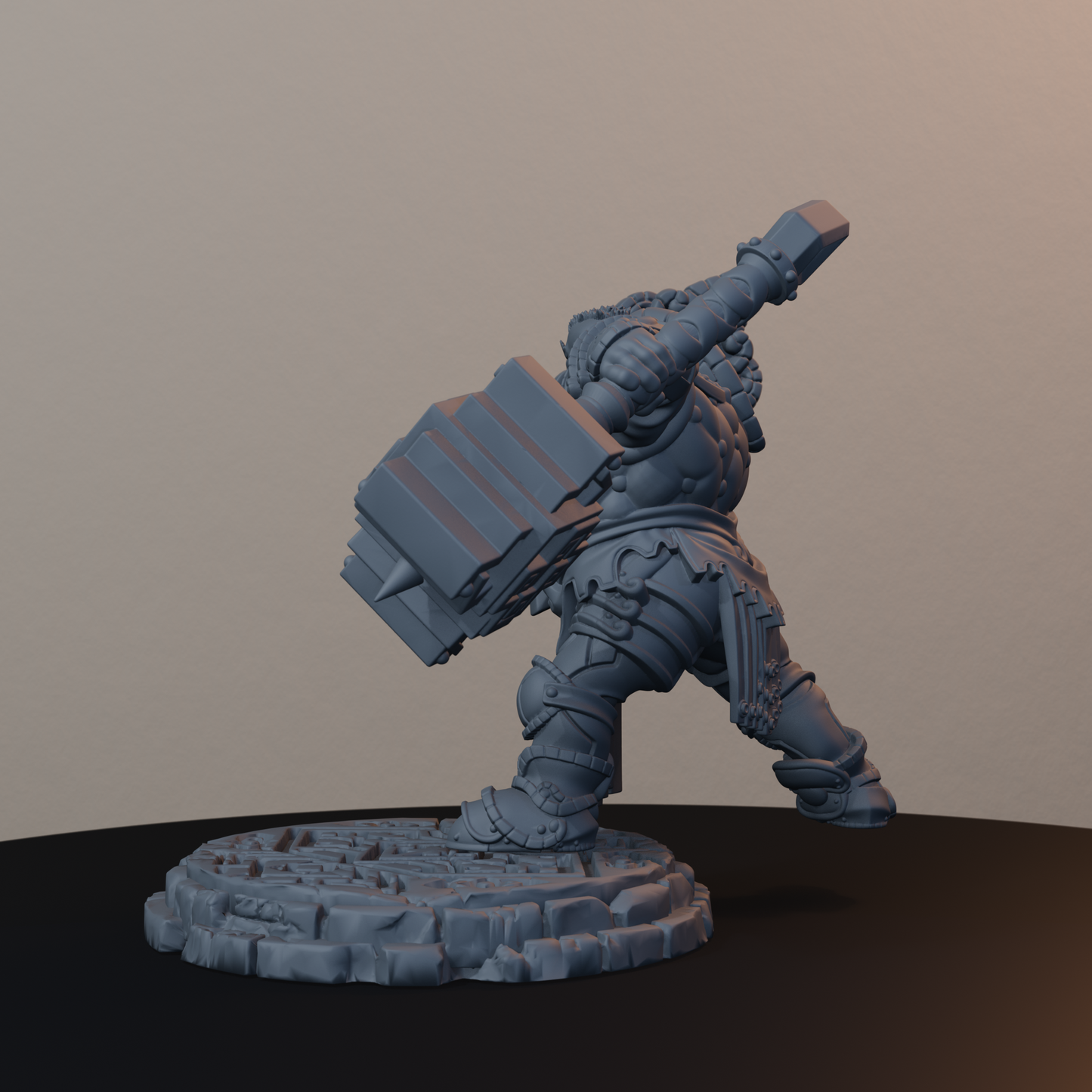 Steelbreaker Warriors Dwarf Miniatures - Steelbreaker Warrior Pose 03 - back left three-quarter view