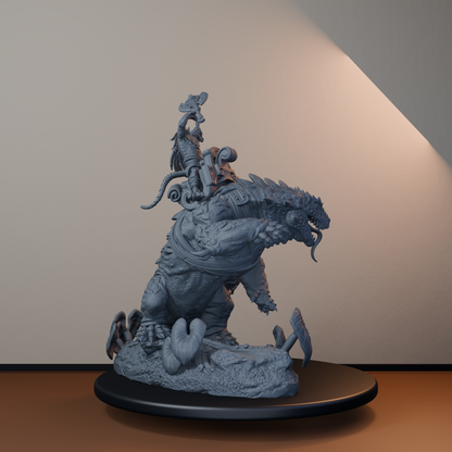 Mato Riders Fantasy Miniatures - Mato Rider Pose 04 - back left three-quarter view
