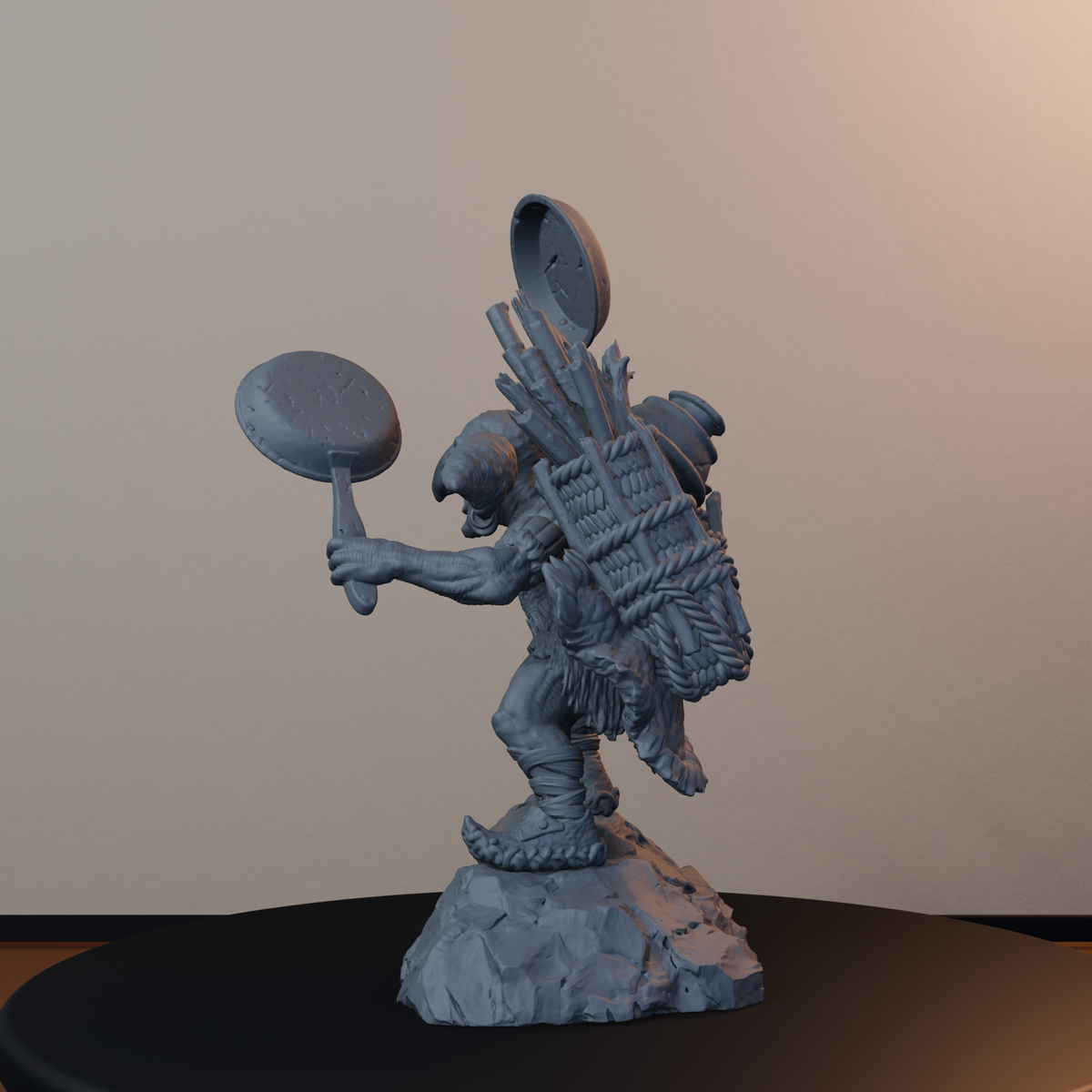 Goblins Fantasy Miniatures - Goblin Pans - back left three-quarter view