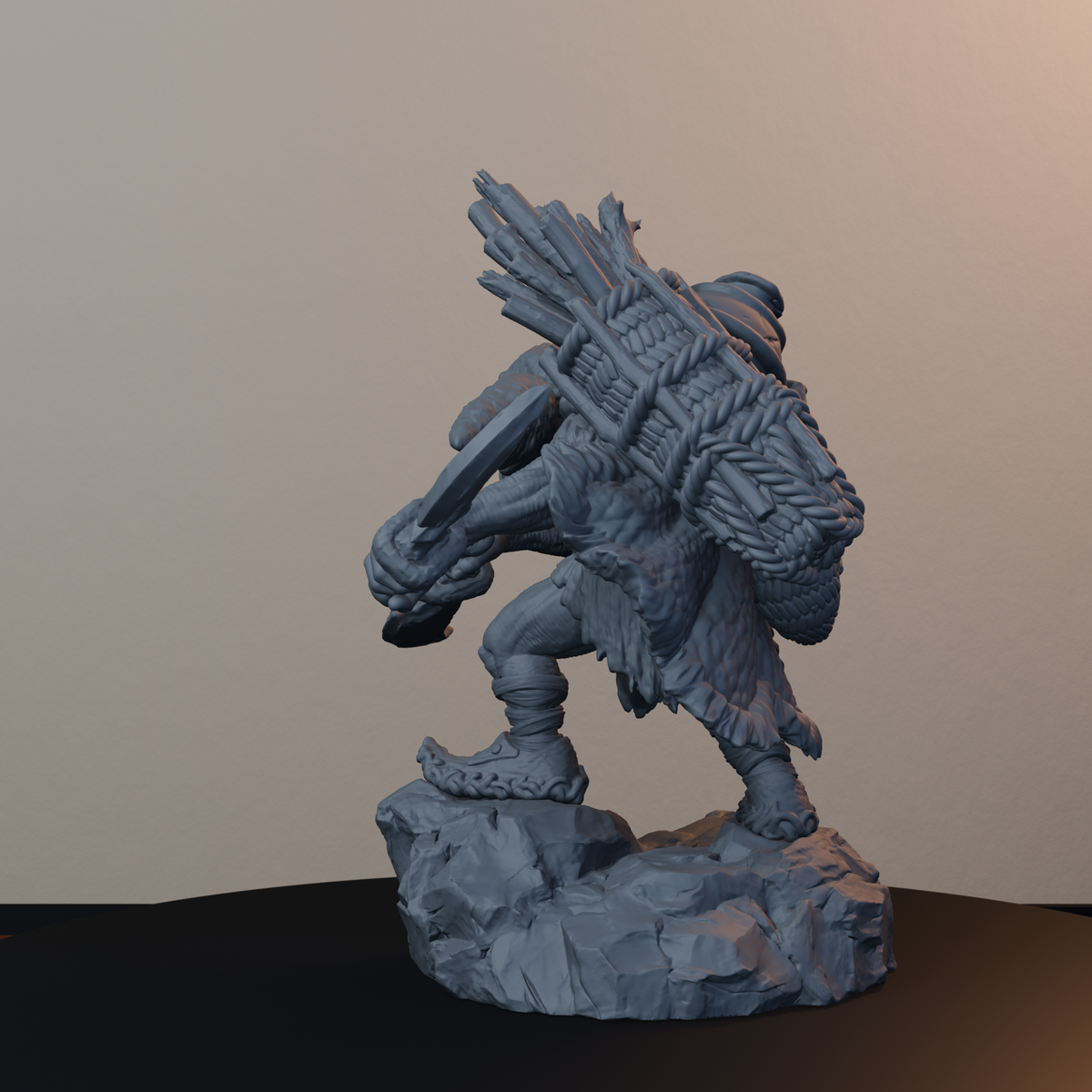 Goblins Fantasy Miniatures - Goblin Double Dagger - back left three-quarter view