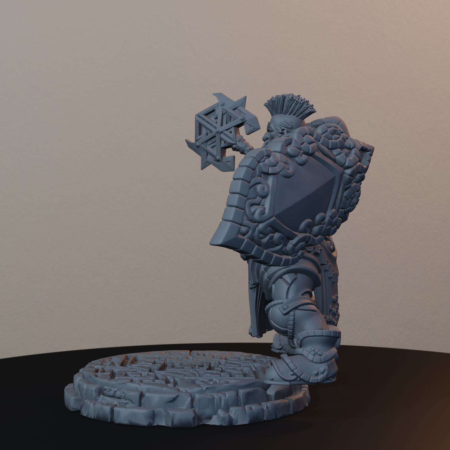 Steelbreaker Warriors Dwarf Miniatures - Steelbreaker Warrior Pose 05 - back left three-quarter view