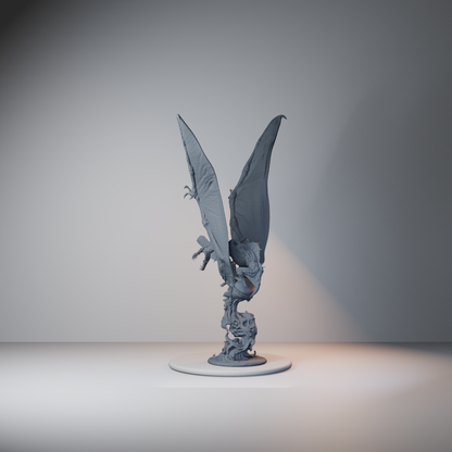 Quetzal Riders Fantasy Miniatures - Quetzal Rider Pose 04 - back left three-quarter view