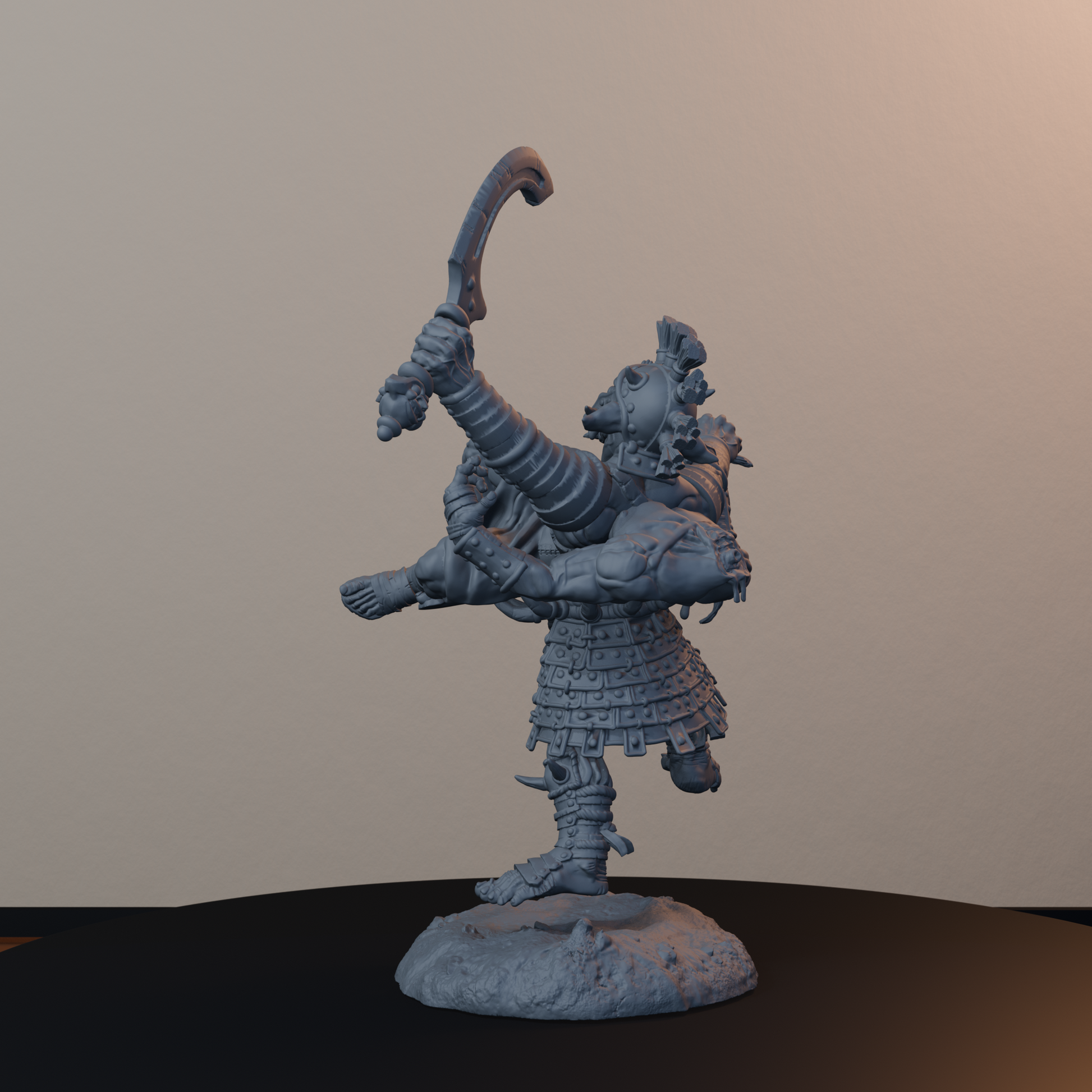 Boncesnagga The Pit Fighter Orc Miniatures - Boncesnagga - The Pit Fighter - back left three-quarter view
