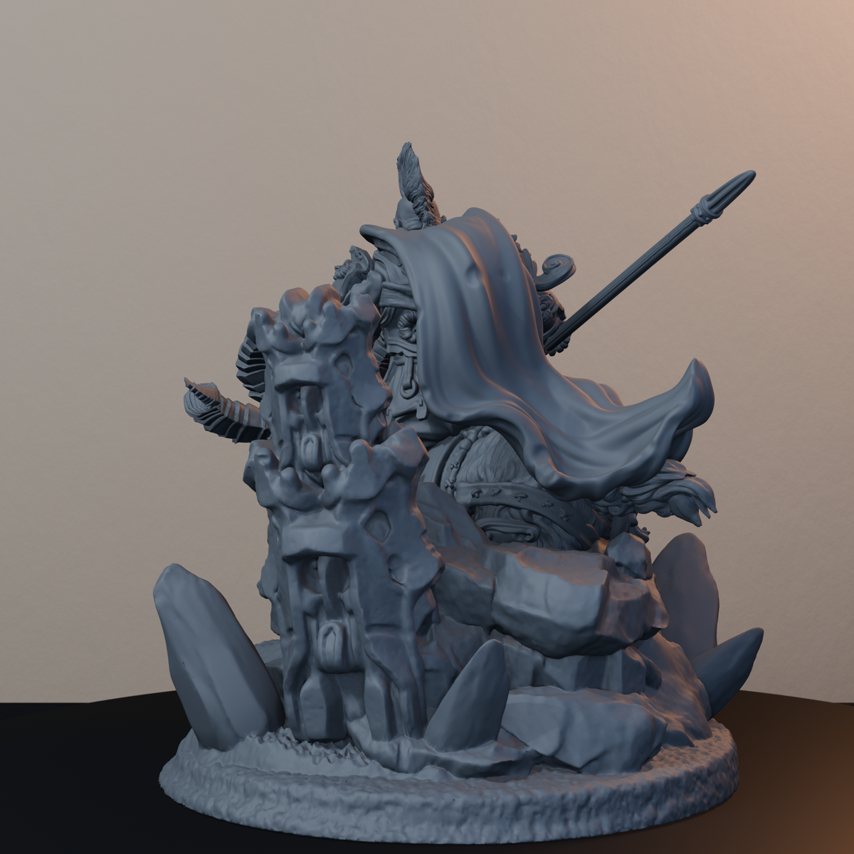 Steelbreaker Warriors Ram Riders Dwarf Miniatures - Steelbreaker Ram Rider Pose 03 - back left three-quarter view