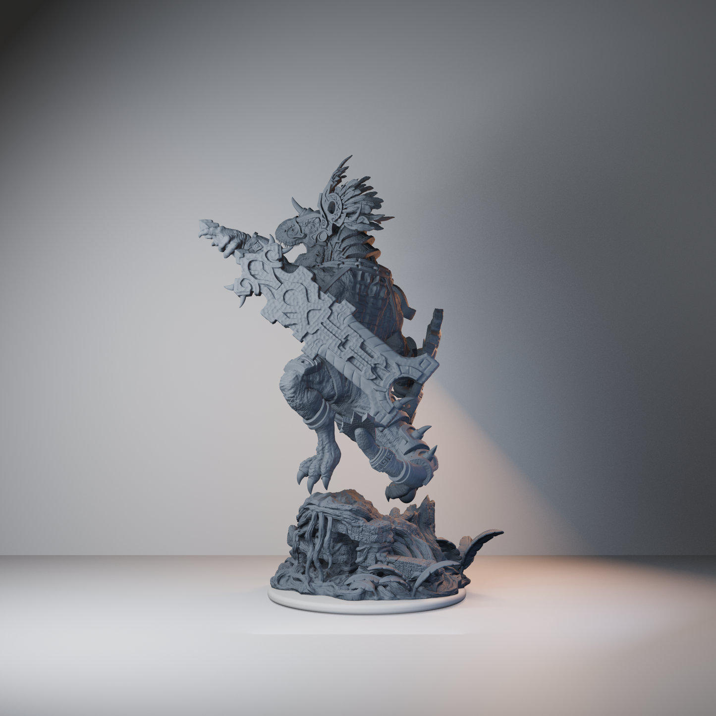 Blessed Claws of Ziskal Fantasy Miniatures - Blessed Claw of Ziskal Pose 02 Armor - back left three-quarter view