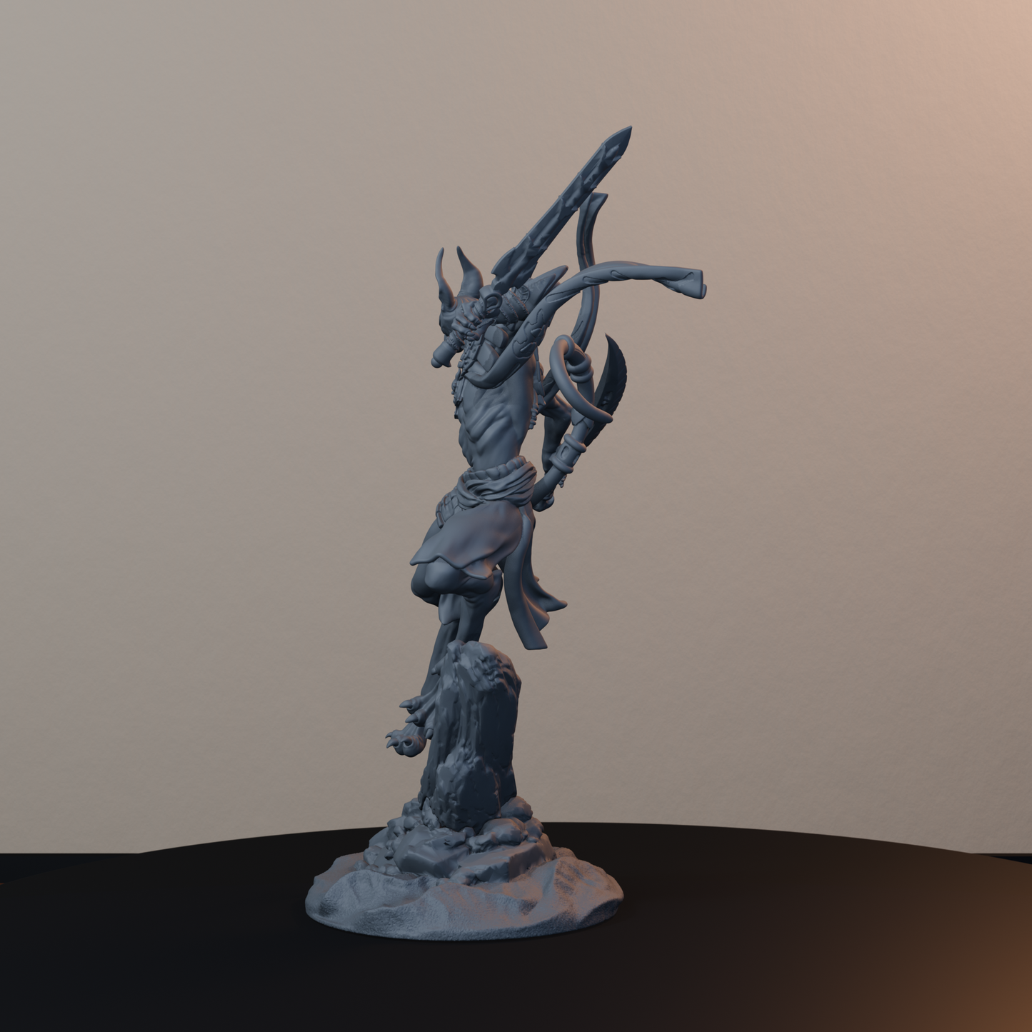 Mau Egyptian Fantasy Miniatures - Mau Pose 03 - back left three-quarter view