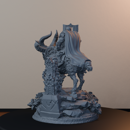 Steelbreaker Warriors Ram Riders Dwarf Miniatures - Steelbreaker Ram Rider Pose 02 - back left three-quarter view