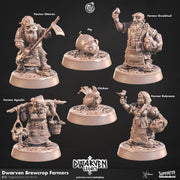 Dwarf Farmer Miniature - resin tabletop miniature front view