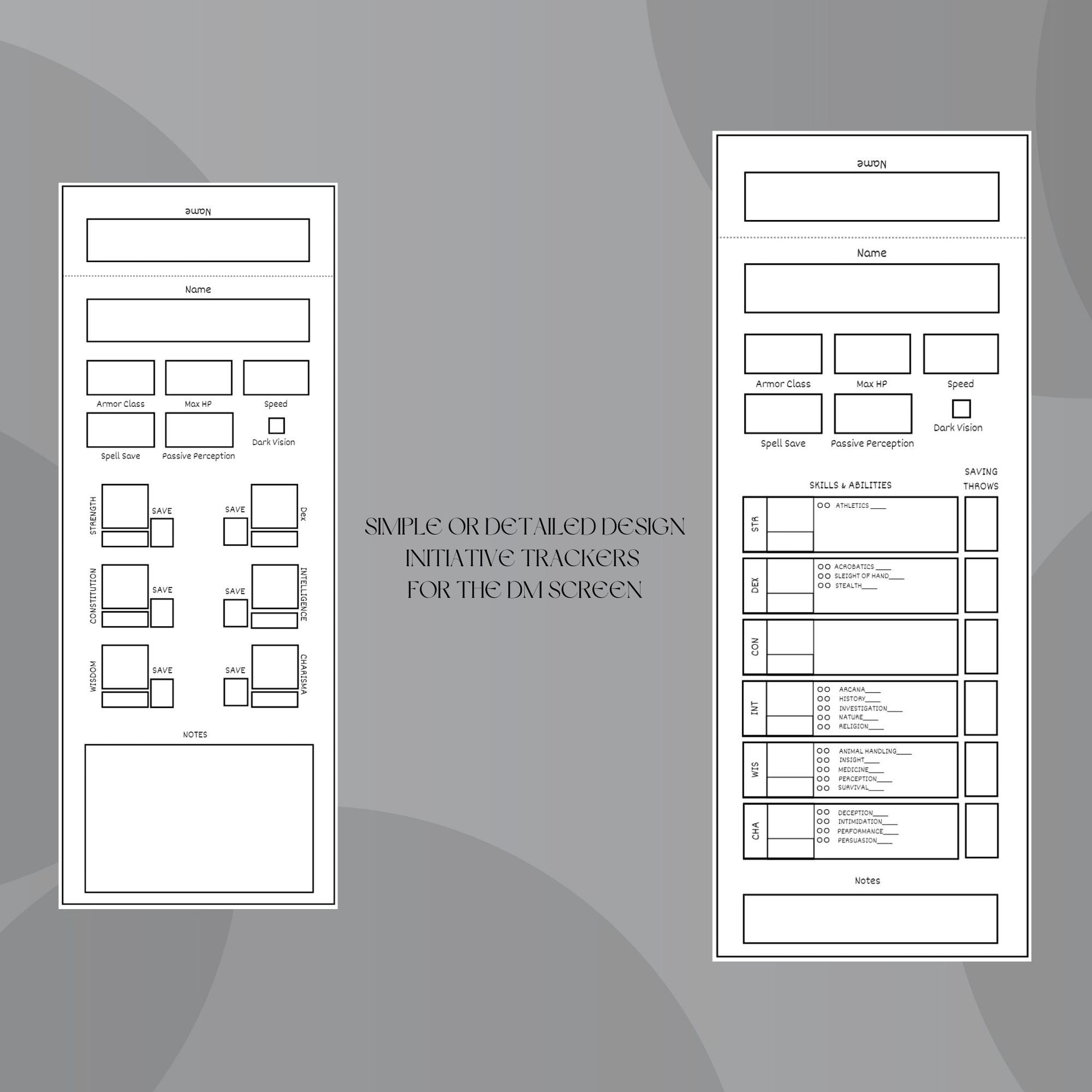 Fillable Initiative Tracker Cards - Alternate view 3
