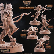 Tabaxi Rogue Miniature - resin tabletop miniature front view