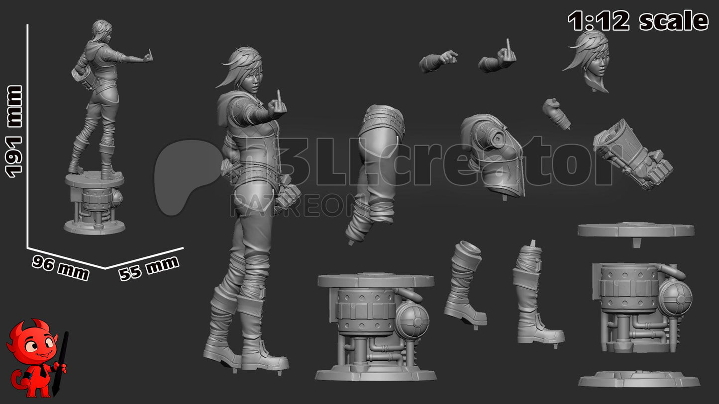 Vi Resin Miniature Figurine Game Character Arcane LoL Gift for Him Her Birthday Gift Christmas Anime