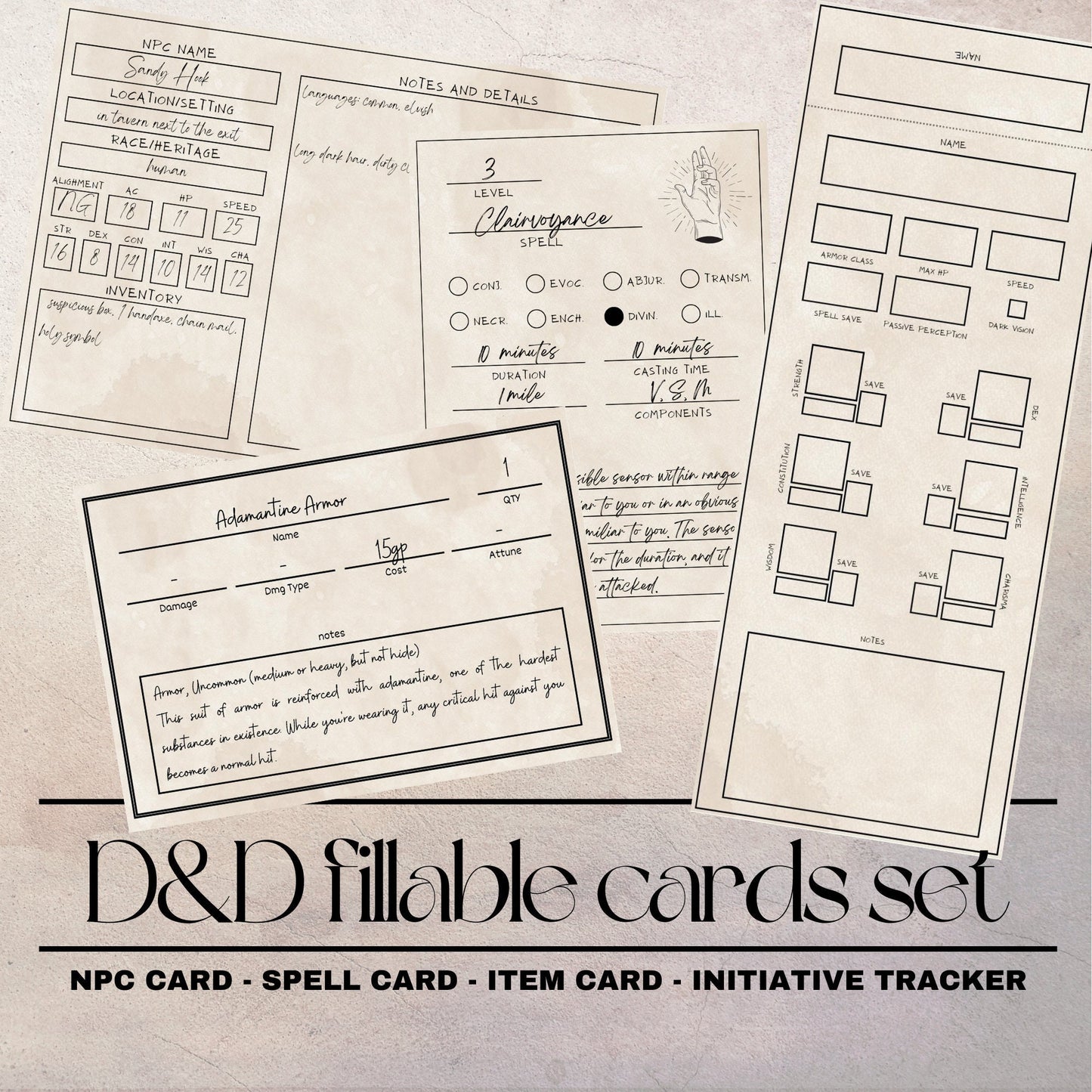 Fillable Cards Set