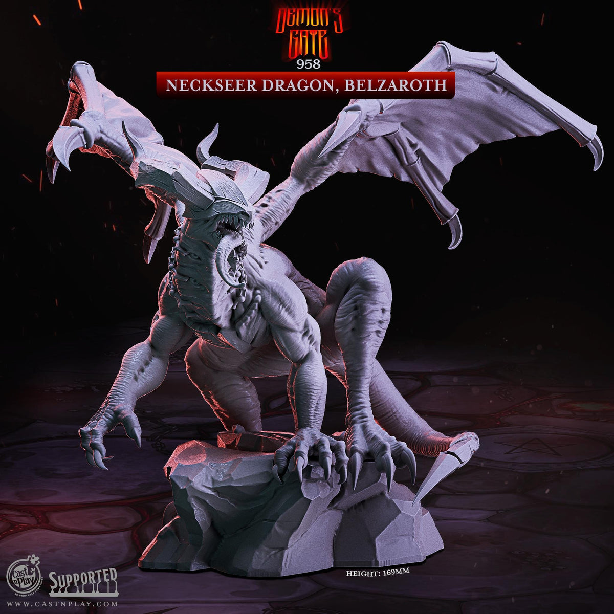 Ancient Red Dragon Miniature - resin tabletop miniature front view