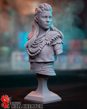 Aloy Horizon Zero Dawn Bust - resin tabletop miniature front view