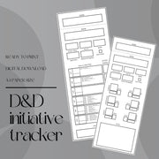 Fillable Initiative Tracker Cards - digital download preview
