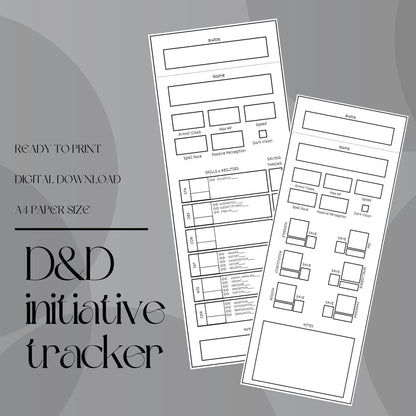 Fillable Initiative Tracker Cards