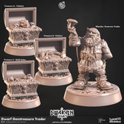 Dwarf Vendor Miniature - resin tabletop miniature front view