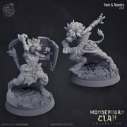 Female Minotaur Fighter Miniature - resin tabletop miniature front view