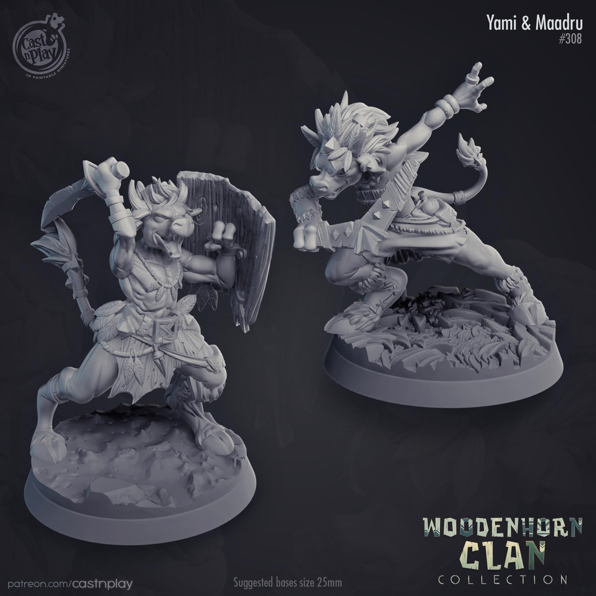 Female Minotaur Fighter Miniature
