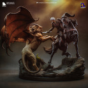 Ciri Manticore The Witcher Diorama Figure - resin tabletop miniature front view