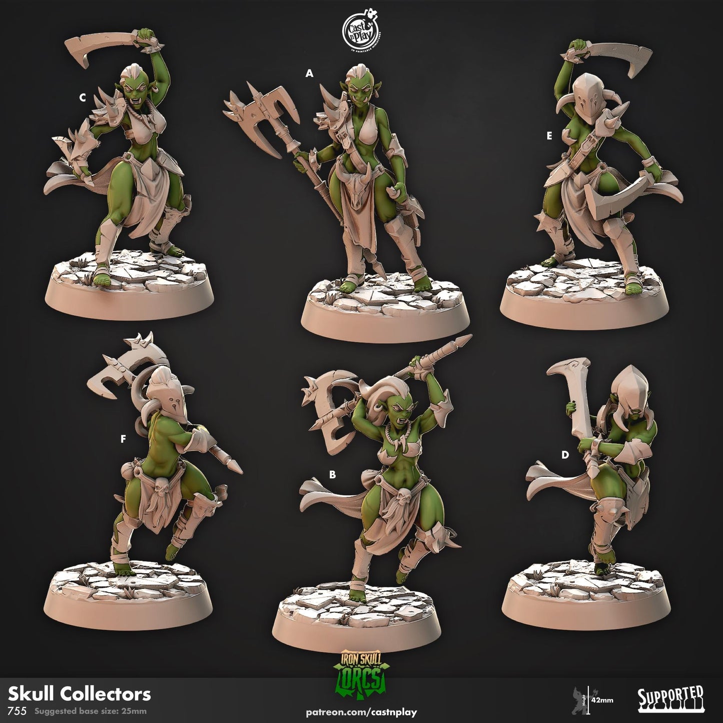 Female Orc Barbarian Miniature