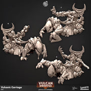 Dwarf Gunslinger on Chariot Miniature - resin tabletop miniature front view