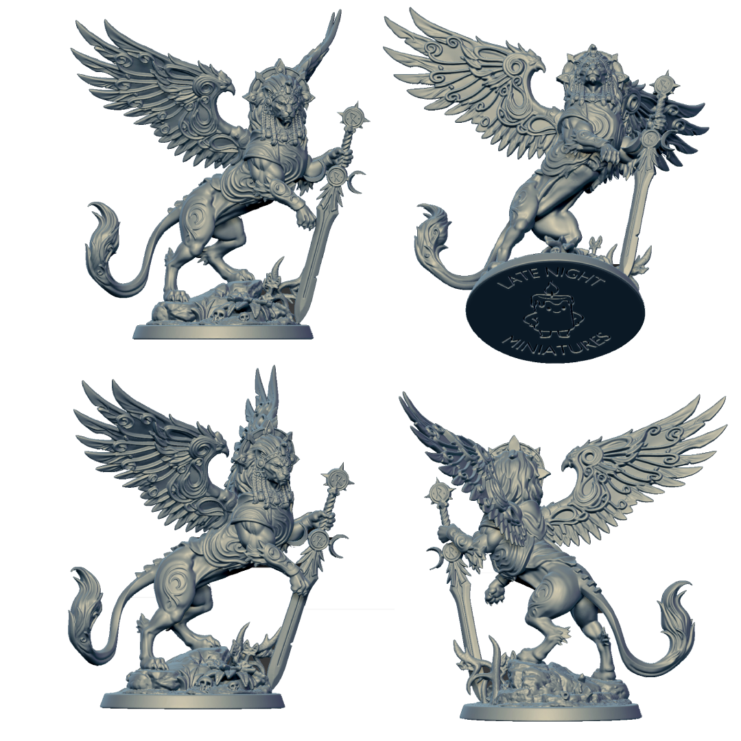 Sphinx miniature by Late Night Miniatures - alternate view