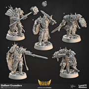 Human Paladin & Fighter Miniature - resin tabletop miniature front view
