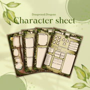 Character Sheet - digital download preview