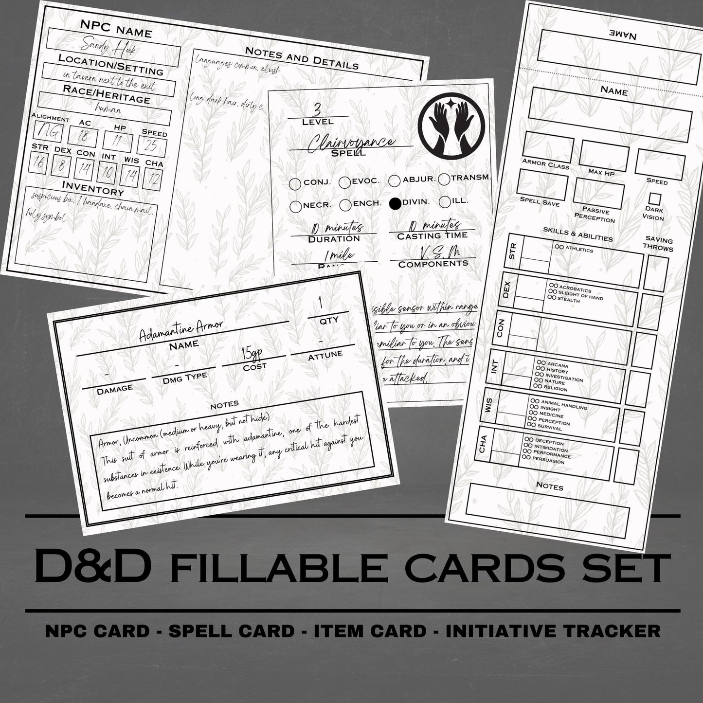 Fillable Cards Set