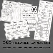 Fillable Cards Set - digital download preview