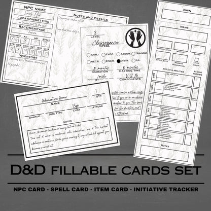 Fillable Cards Set