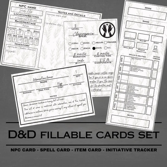 Fillable Cards Set