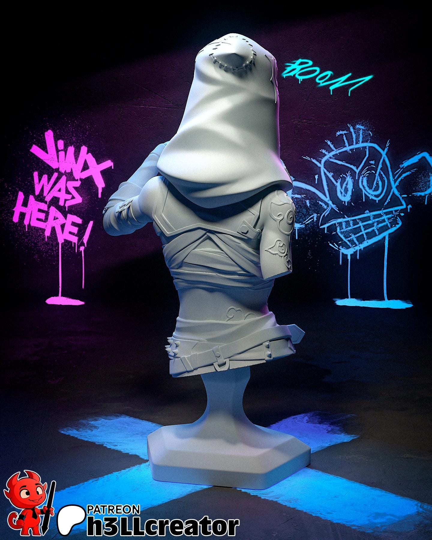 Jinx Bust Resin Miniature Figurine Game Character LoL Arcane Gift for Him Her Birthday Gift Christmas Anime