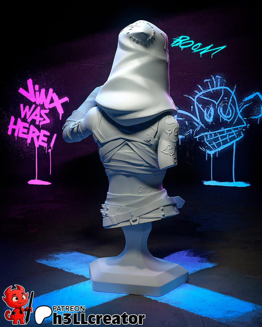 Jinx Bust Resin Miniature Figurine Game Character LoL Arcane Gift for Him Her Birthday Gift Christmas Anime