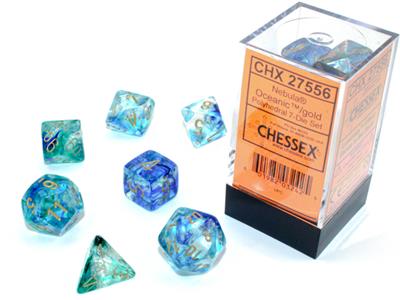 Chessex Nebula Oceanic/gold Luminary Polyhedral 7-Dice Set product image