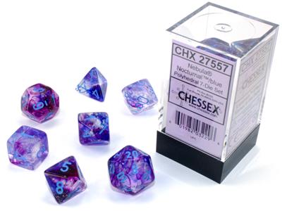 Chessex Nebula Nocturnal/blue Luminary Polyhedral 7-Dice Set product image