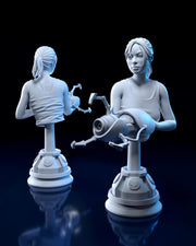 Chell Portal 2 Bust - resin tabletop miniature front view