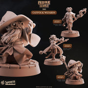 Tabaxi Wizard Miniature - resin tabletop miniature front view