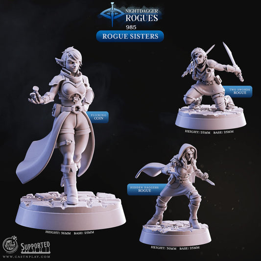 Elf Rogue Miniature - Alternate view 2