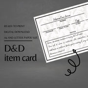 Fillable Item Cards - digital download preview