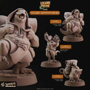 Lizardfolk Explorer Miniature - resin tabletop miniature front view