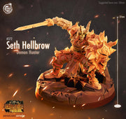 Tiefling Paladin Miniature - resin tabletop miniature front view