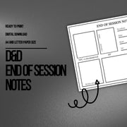 End of Session Notes - digital download preview