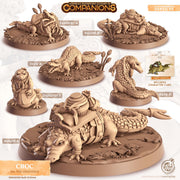 Crocodile Animal Companion Miniature - resin tabletop miniature front view