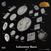 Insane Inventions Bases Set - resin tabletop miniature front view